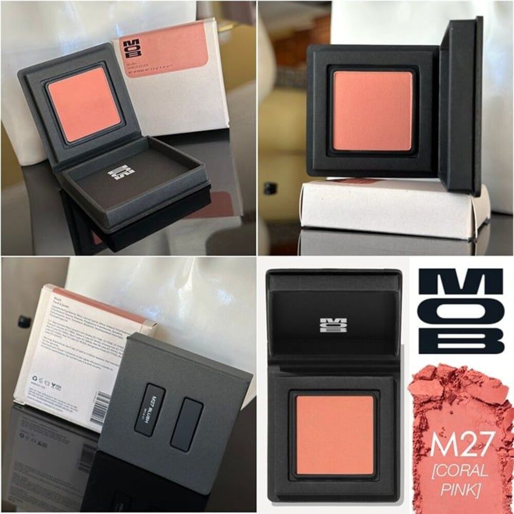MOB Beauty Blush M27 Matte Coral Pink Long Wearing Buildable Clean Beauty Vegan